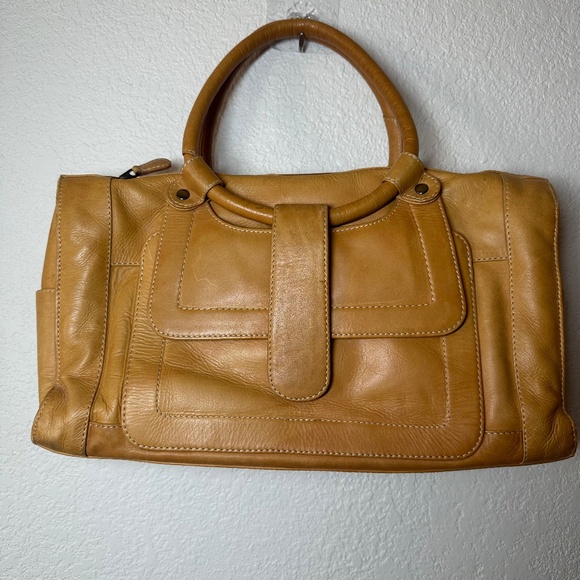 Chaos Leather Handbag – Tan Satchel Tote - Picture 1 of 6